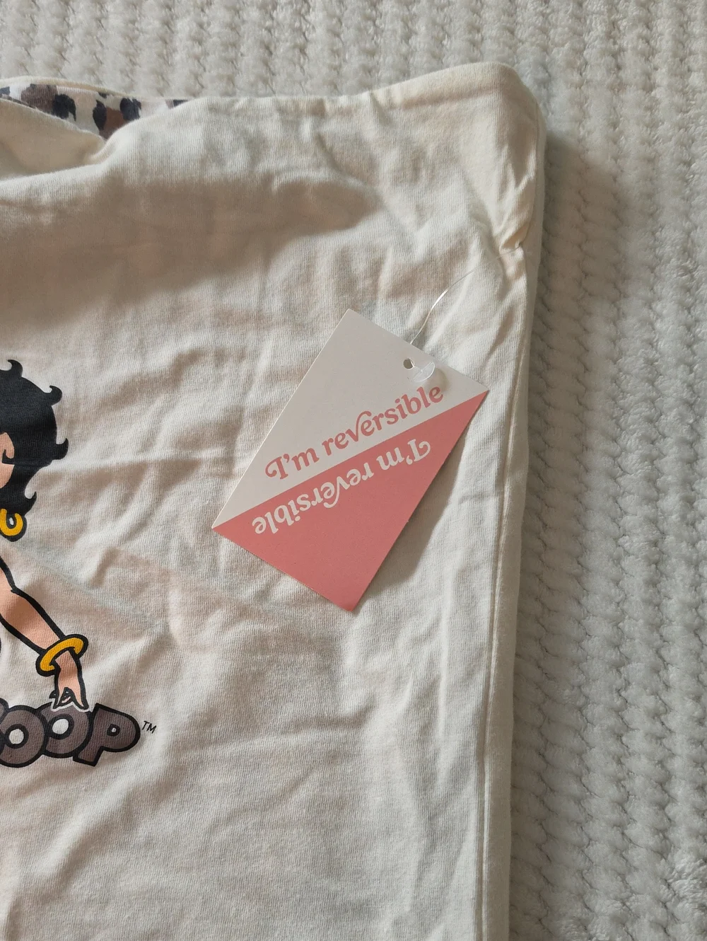 Betty Boop Graphic Strapless Tube Top - Cream Brand New
